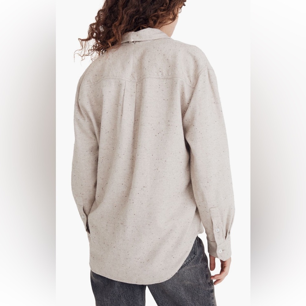 Madewell Cream Donegal Flannel Shacket button up shirt - Picture 12 of 13